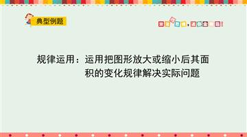 规律运用：运用把图形放大或缩小后其面积的变化规律解决实际问题