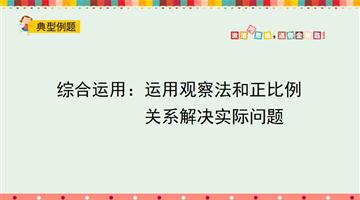 综合运用：运用观察法和正比例关系解决实际问题