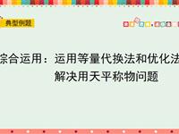 综合运用：运用等量代换法和优化法解决用天平称物问题